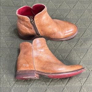 BED STU YURISA Tan Brown Leather Ankle Boots Cobbler series , size 6